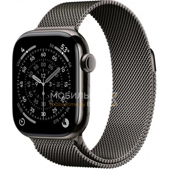 Apple Watch Series 11 LTE 42 мм (титановый корпус, природный/сланец, миланская петля)