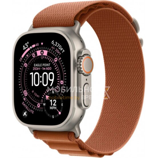 Apple Watch Ultra 3 LTE 49 мм (титановый корпус, природный/терракота, текстильный ремешок размера L)