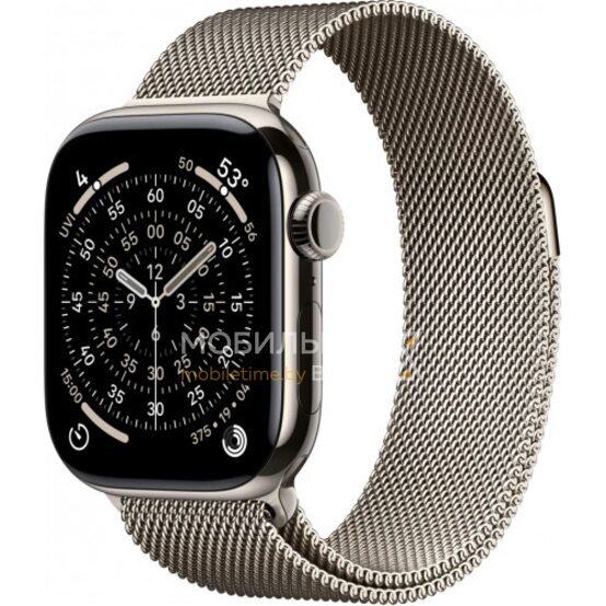 Apple Watch Series 11 LTE 46 мм (титановый корпус, золотистый/природный, миланская петля)