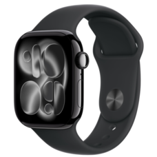 Apple Watch Series 11 42 мм (алюминиевый корпус, черный/черный, спортивный силиконовый ремешок M/L)