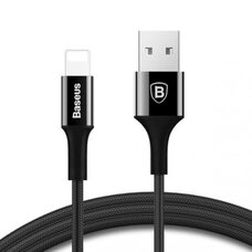 USB Дата-кабель Lighting для зарядки и синхронизации iPhone/iPad BASEUS SHINING 1M CALSY-01 (чёрный)